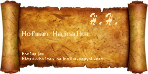 Hofman Hajnalka névjegykártya